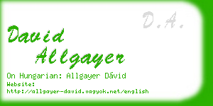 david allgayer business card